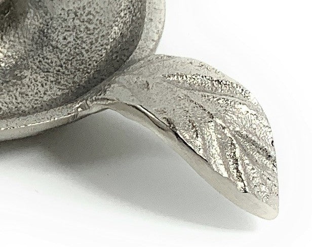 Vibhsa Aluminum Taper Candle Holder – Silver Finish, Leaf Handle