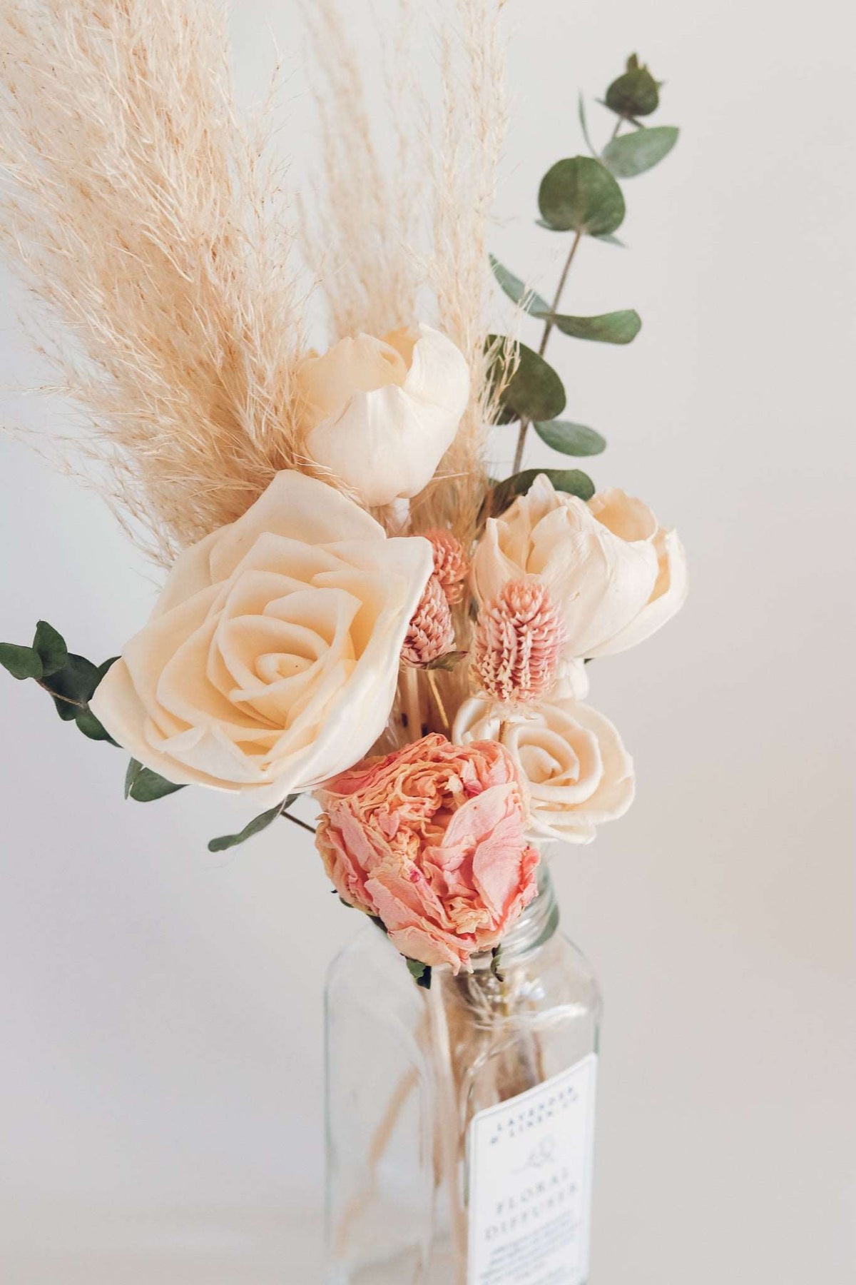 Blush Peony Preserved Floral Diffuser Bouquet – 8 oz