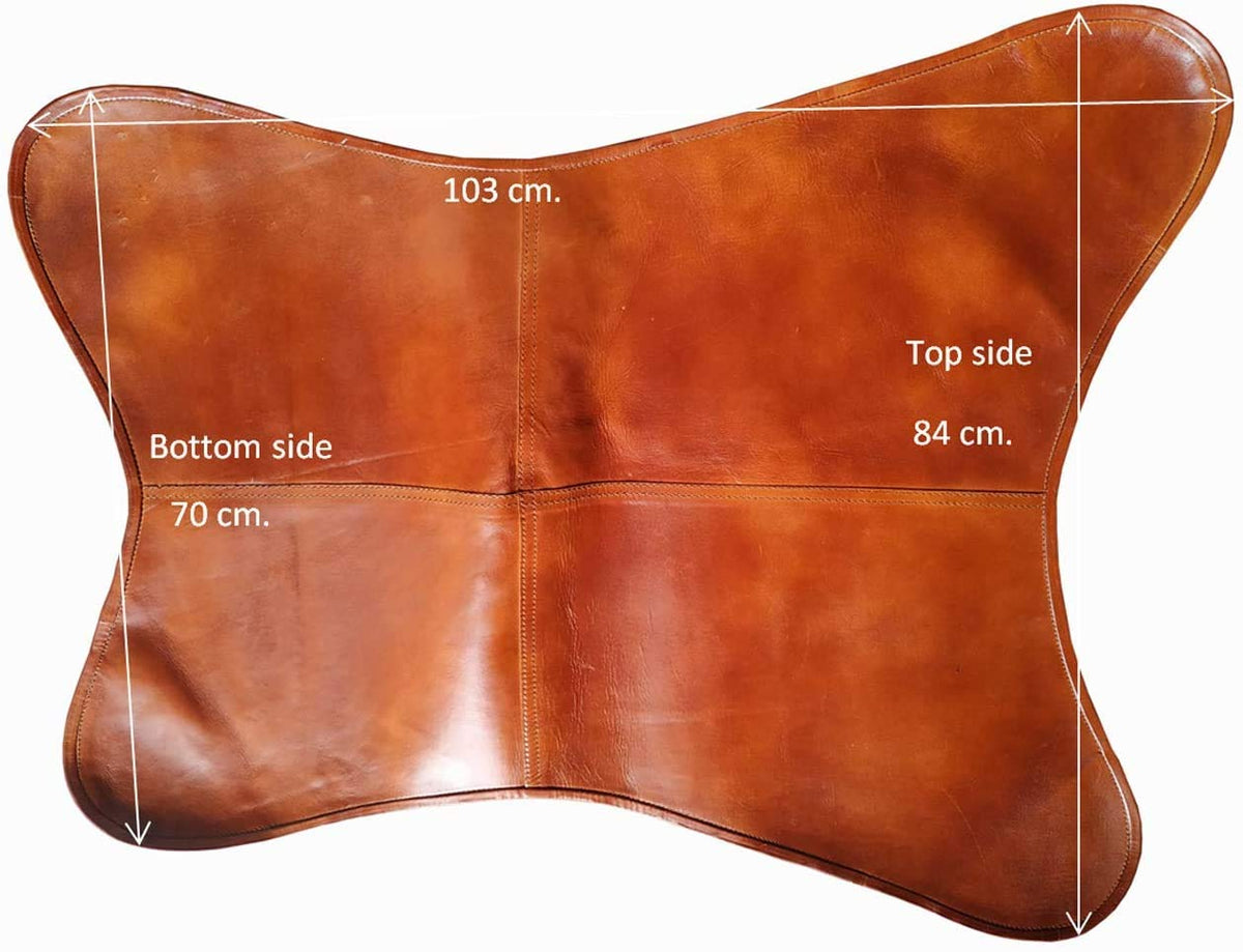 Tan Vintage Leather Butterfly Chair Cover – No Frame