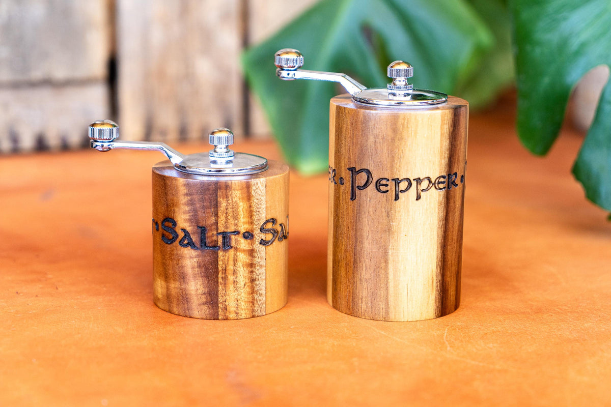 Handcrafted Wooden Salt & Pepper Crank Grinder Set