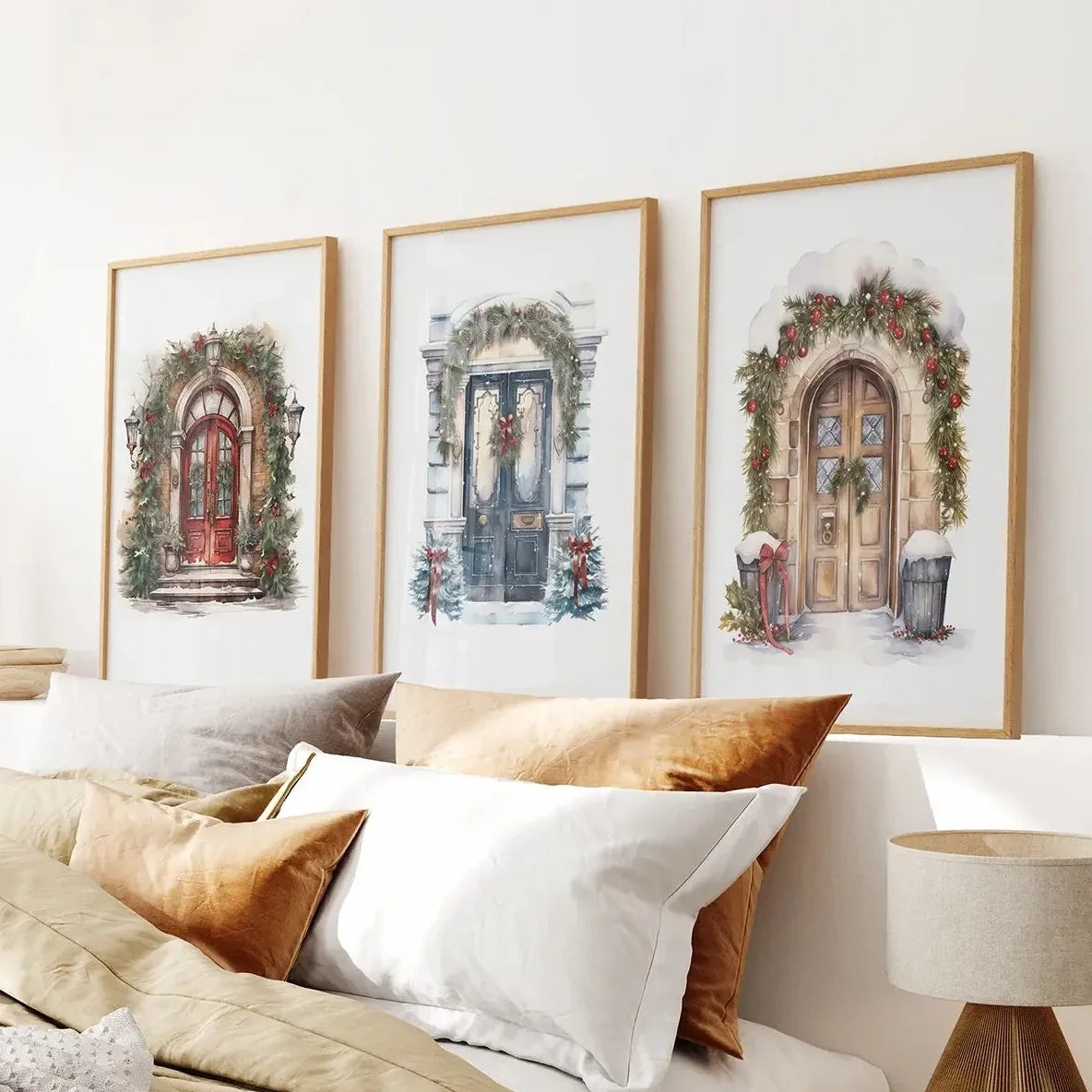 3 Piece Wall Decor Christmas Door Large Print