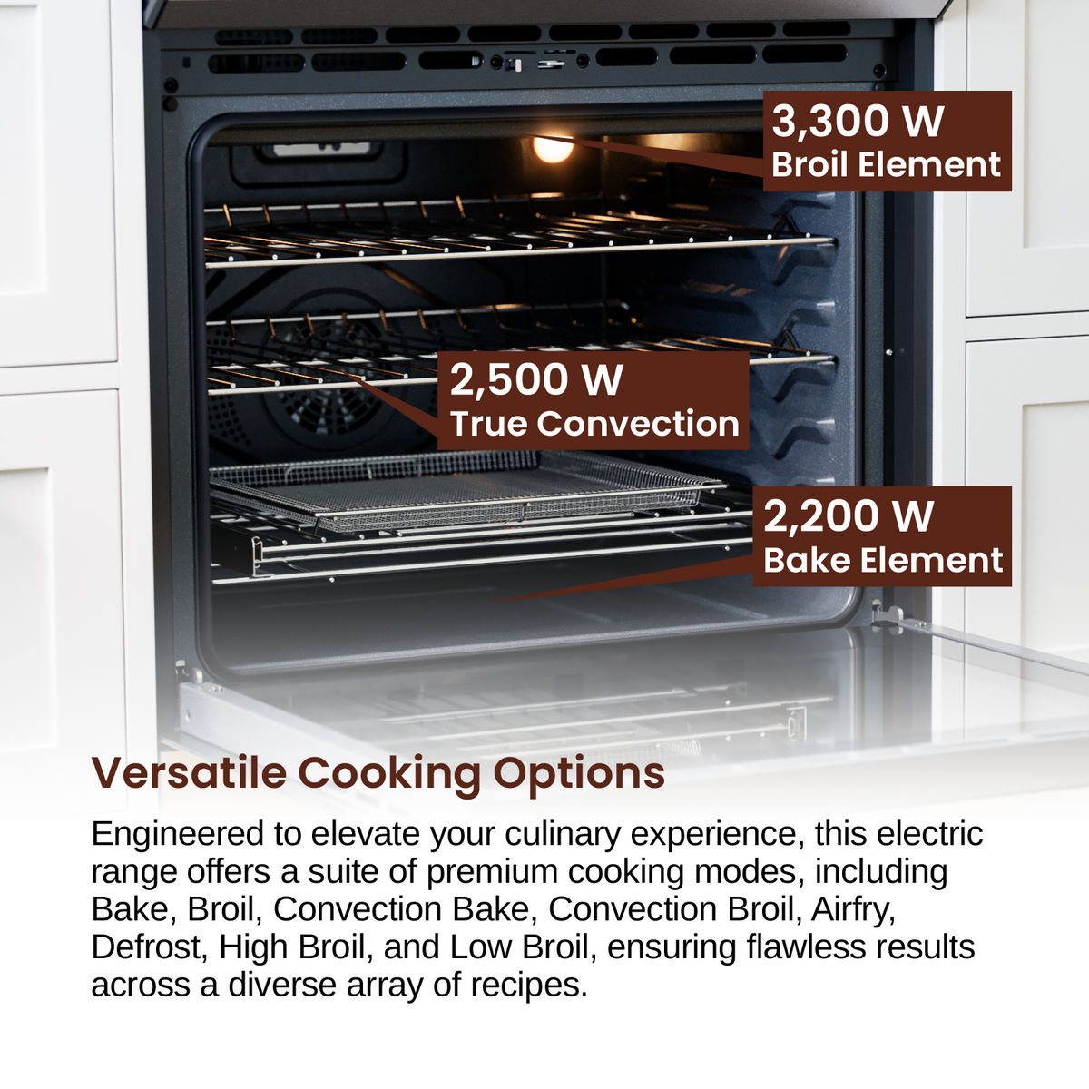 Rangaire 30" Electric Range AirFry Convection Oven Slide-in Stainless Steel RRE303TS