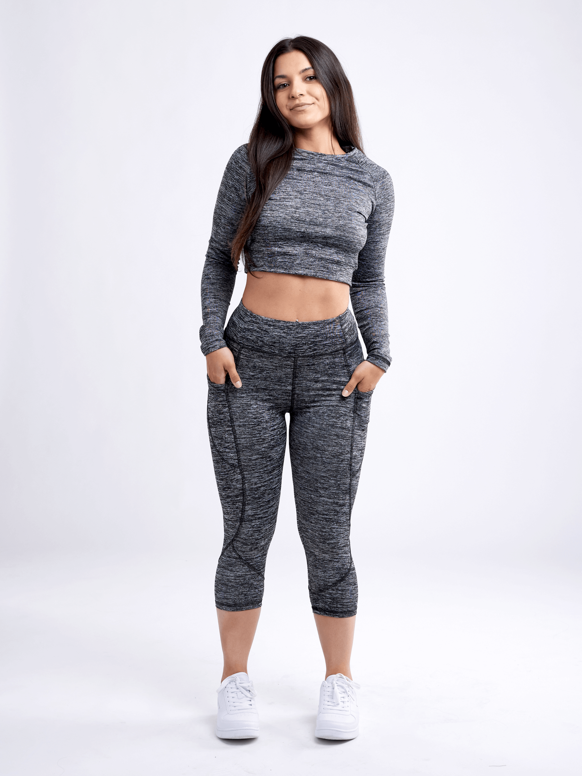 JupiterGear Mid-Rise Capri Fitness Leggings with Side Pockets
