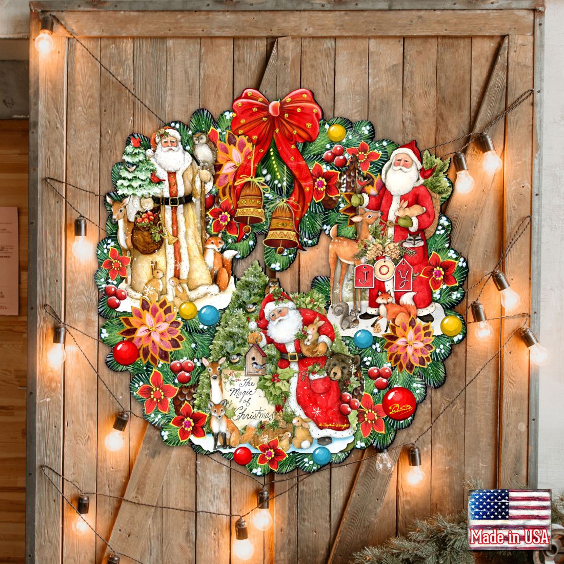 Classic Christmas Santa Door Wreath – Susan Winget