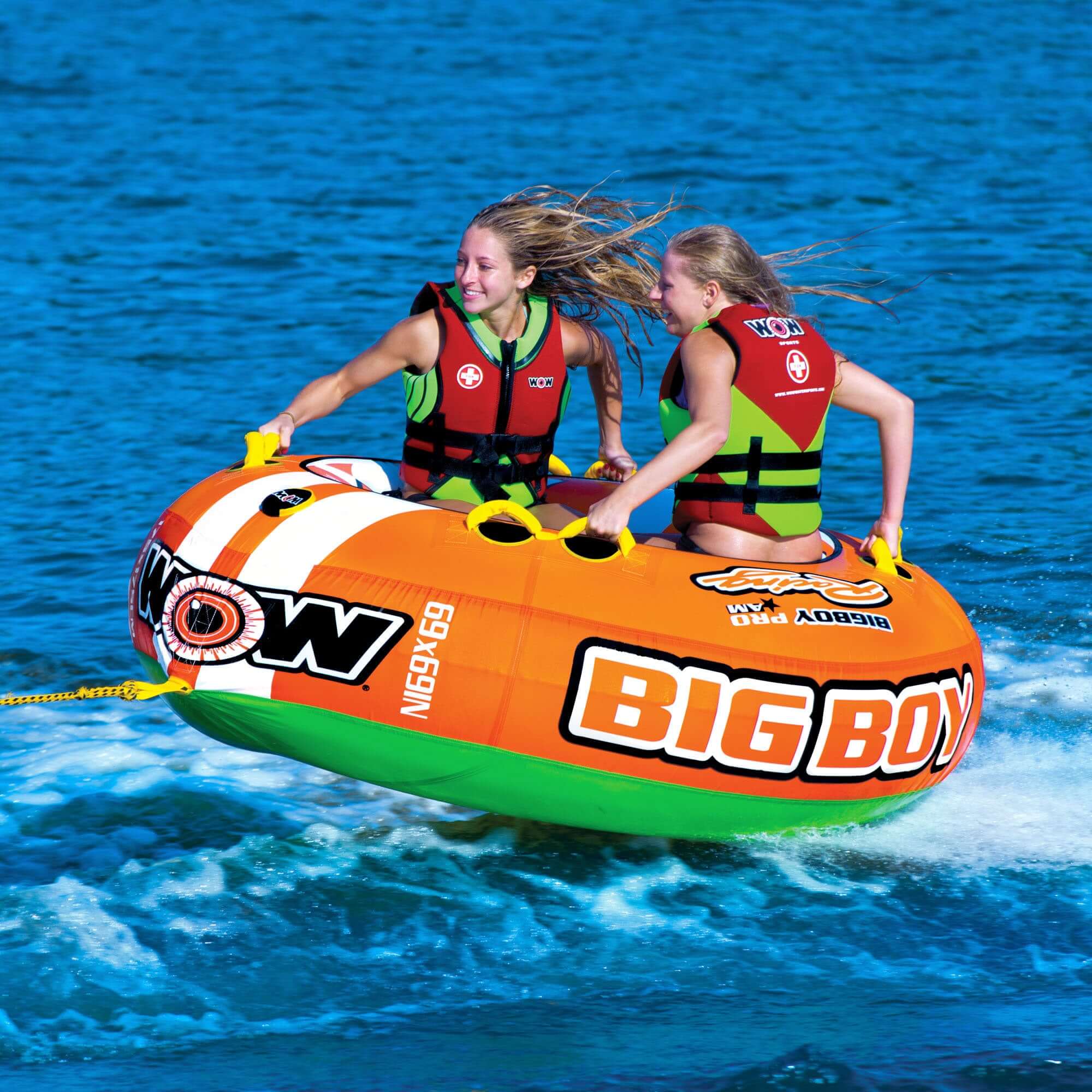 WOW Watersports Big Boy Racing 1-4 Person Towable Water Tube For Pool and Lake