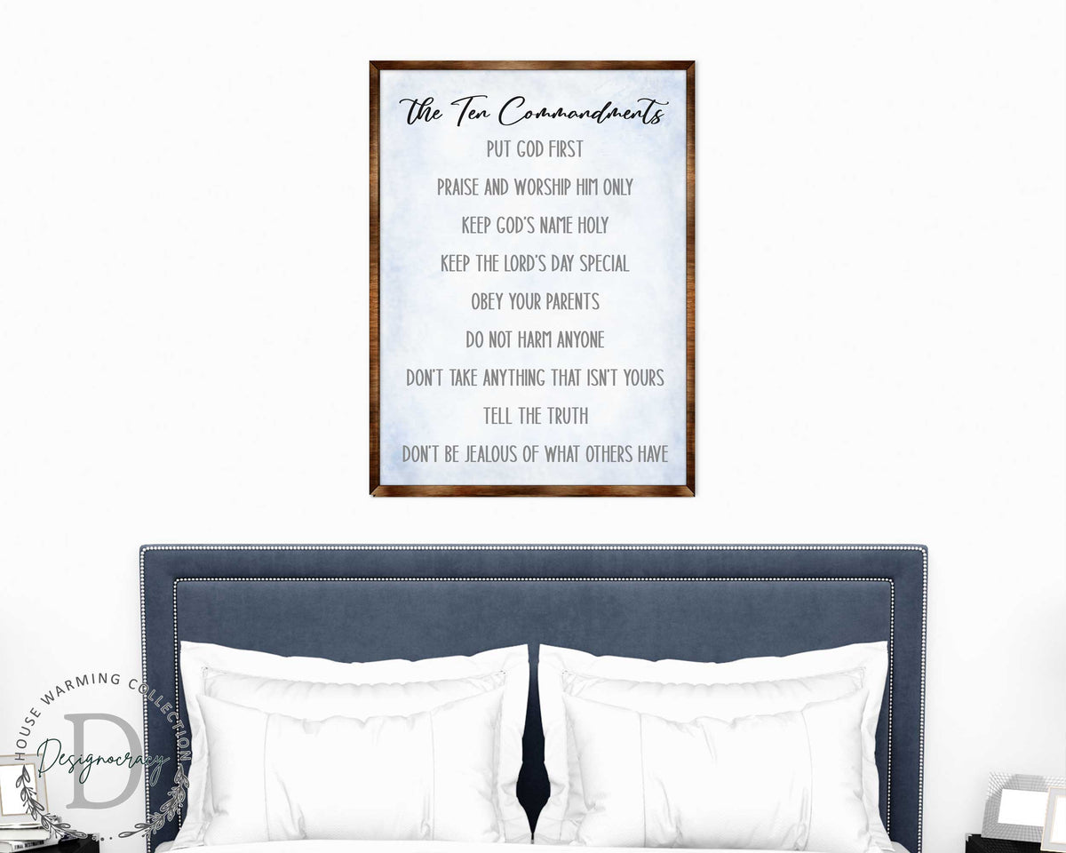 The Ten Commandments Wooden Christian Wall Art