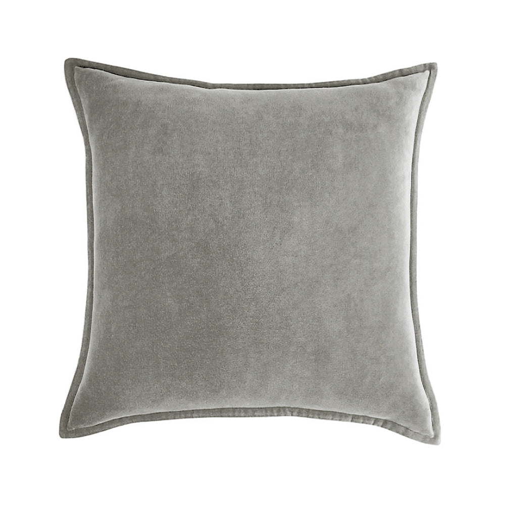 Fancy & Stacy Dark Grey Velvet Pillow Cover with Insert – 20 x 20 in