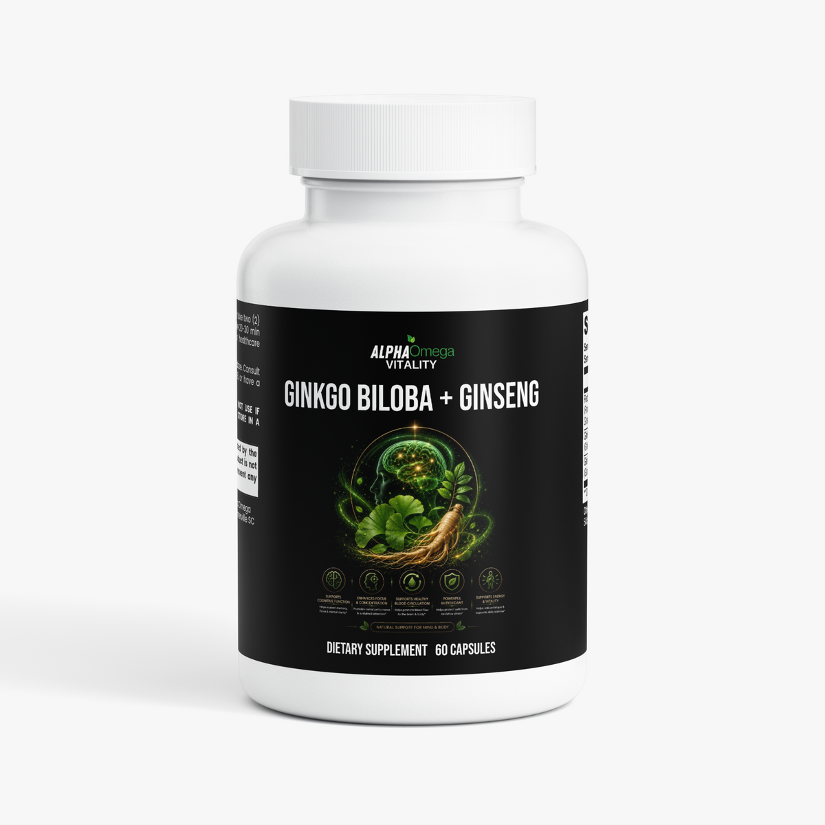 Ginkgo Biloba and Ginseng Capsules