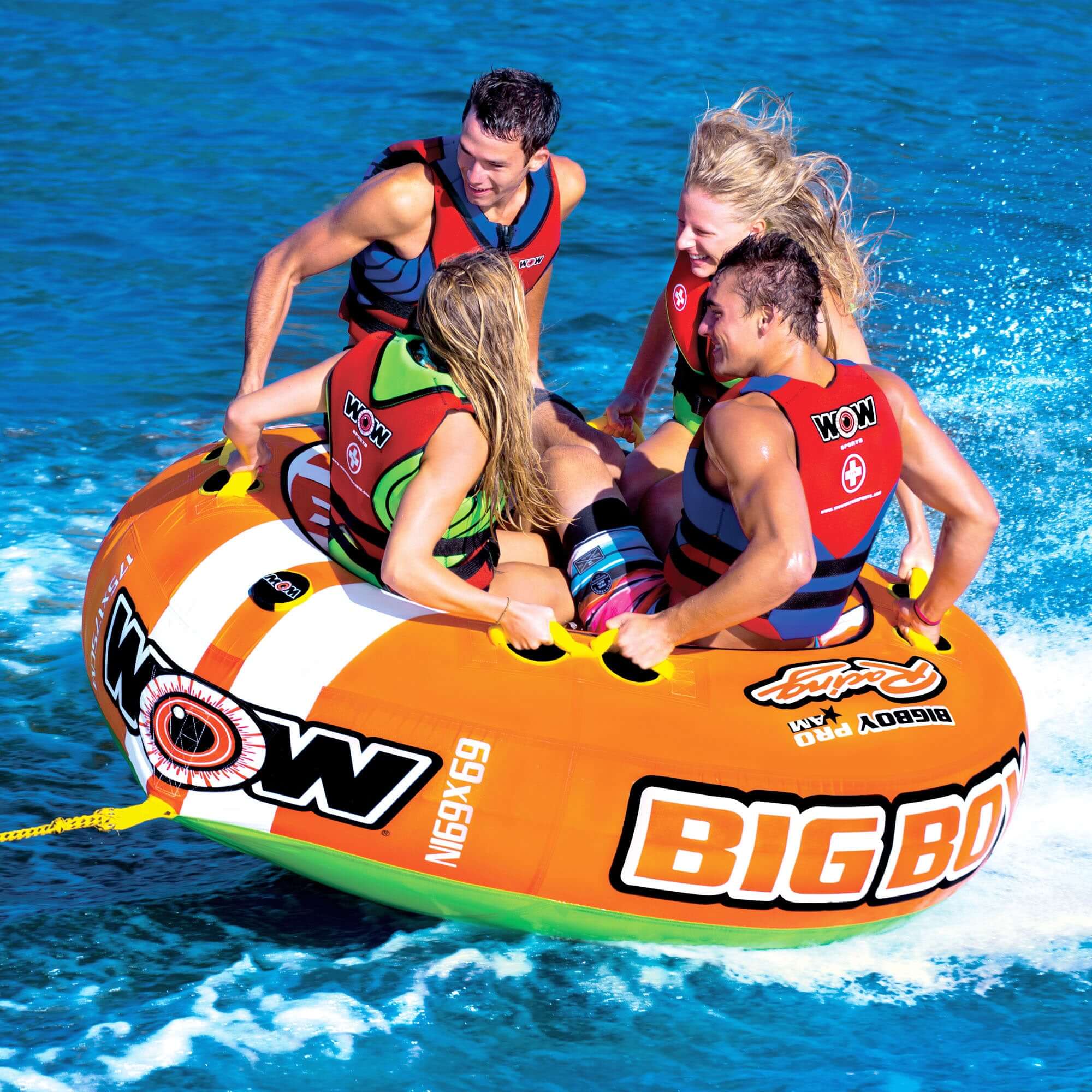 WOW Watersports Big Boy Racing 1-4 Person Towable Water Tube For Pool and Lake