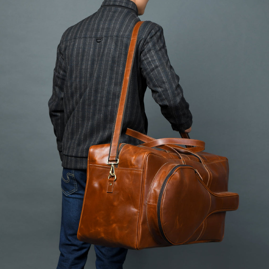 Buffalo Leather Tennis Duffle Bag