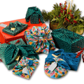 Assorted Set of 9 Reusable Cloth Furoshiki Gift Wrap | Holiday Collection