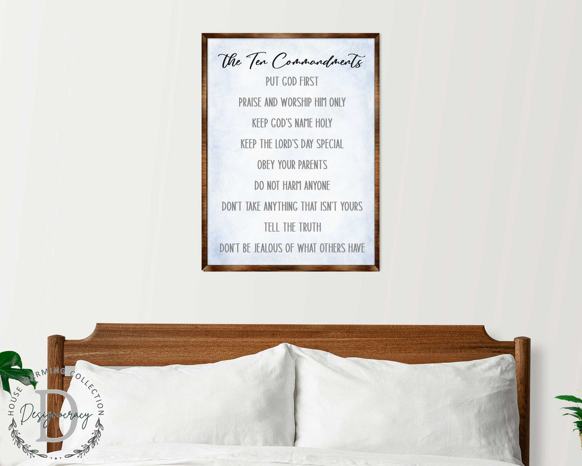 The Ten Commandments Wooden Christian Wall Art