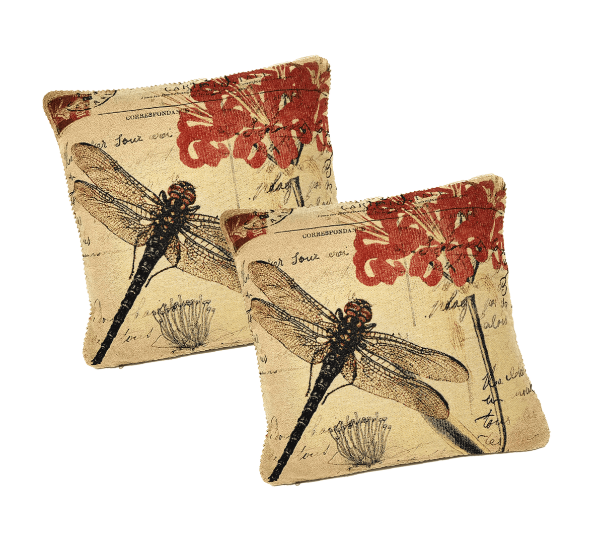 DaDa Dragonfly Tapestry Pillow Covers with Inserts – Set of 2