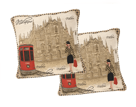 DaDa Postcard Milan Pillow Covers with Inserts – Set of 2