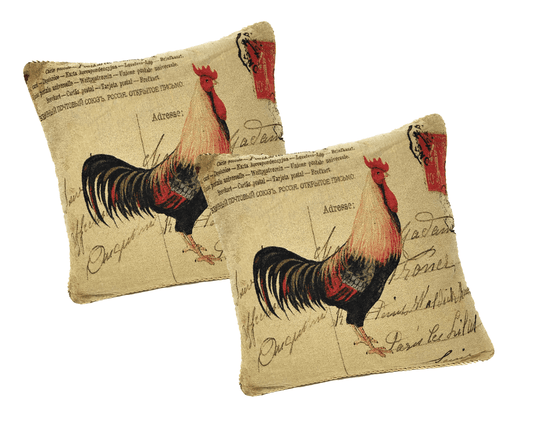DaDa Rooster Farmhouse Pillow Covers with Inserts – Set of 2
