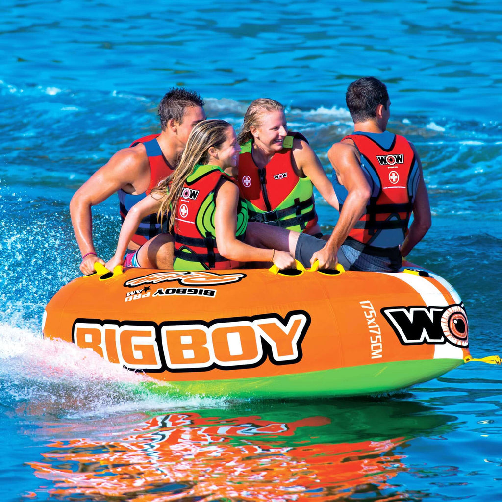 WOW Watersports Big Boy Racing 1-4 Person Towable Water Tube For Pool and Lake