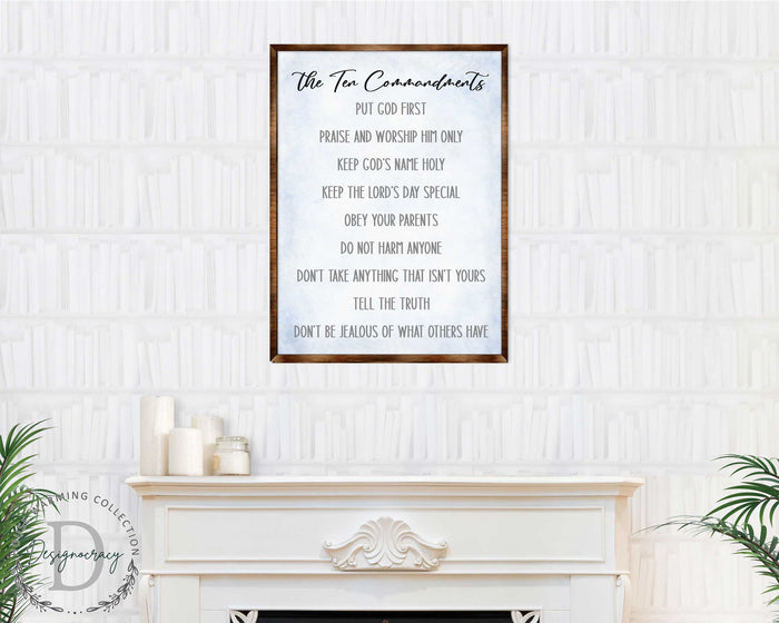 The Ten Commandments Wooden Christian Wall Art