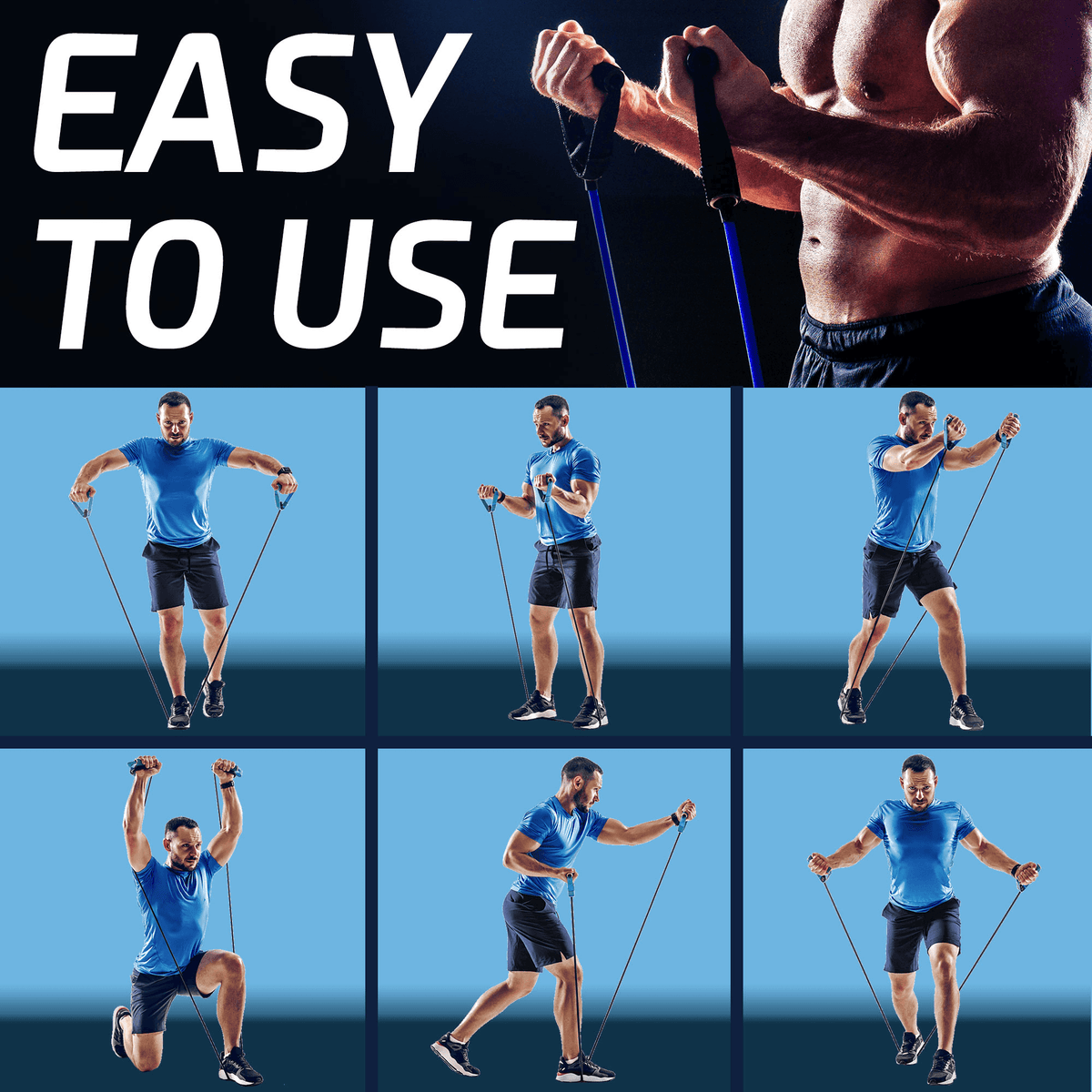 XGear Fitness 11-Piece Exercise Resistance Band Set with Handles