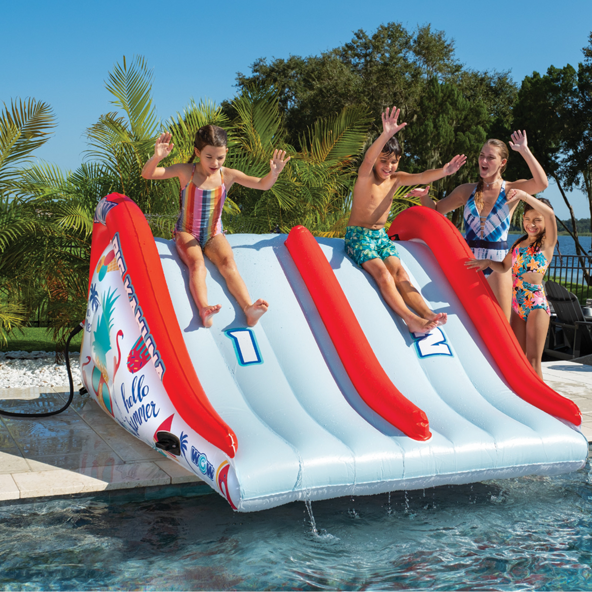 WOW Sports Big Kahuna Two-Lane Slide for In-Ground Pools