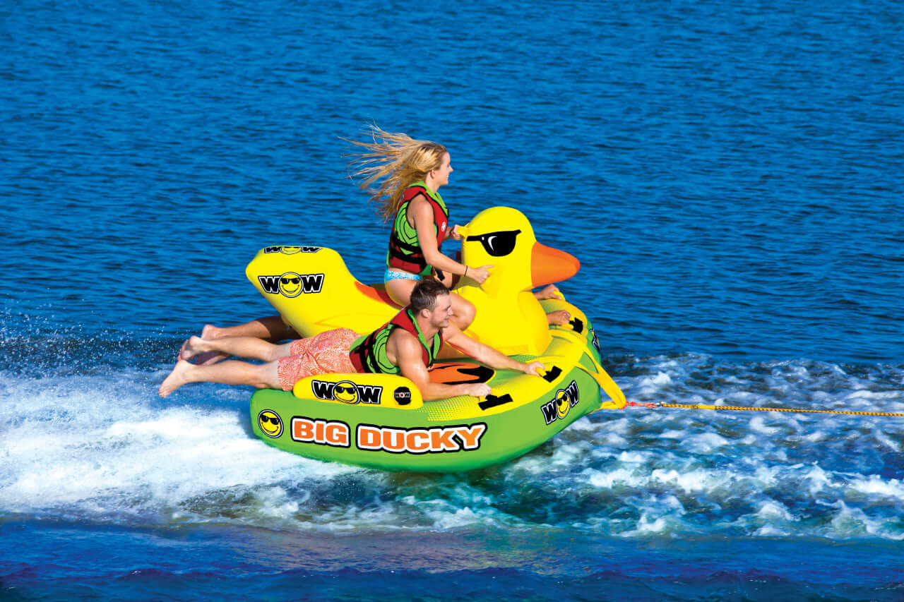 WOW Watersports Big Ducky 3 Person Towable Water Tube For Pool and Lake