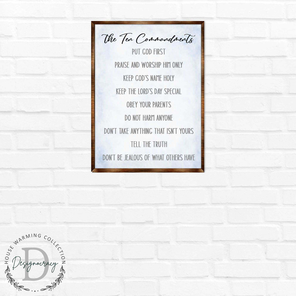 The Ten Commandments Wooden Christian Wall Art
