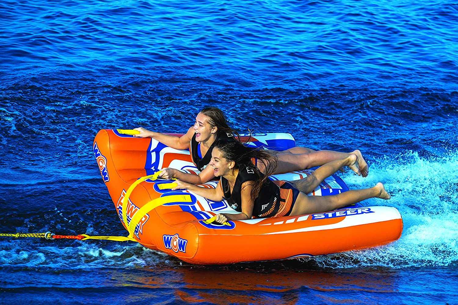 WOW Watersports Power Steer 2 Person 2P Steerable Deck Tube Towable