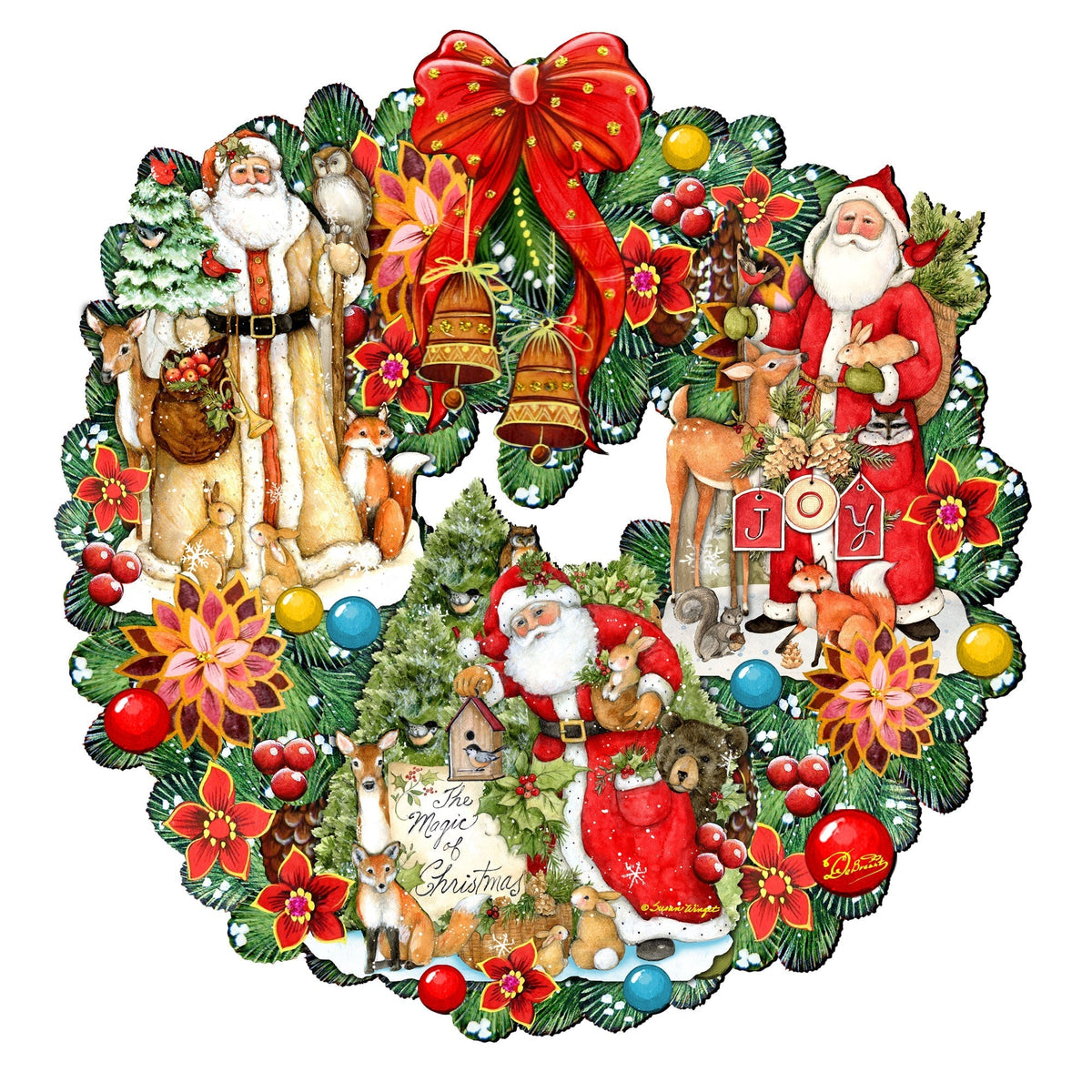 Classic Christmas Santa Door Wreath – Susan Winget