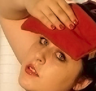 Eye Pillow in Red Denim