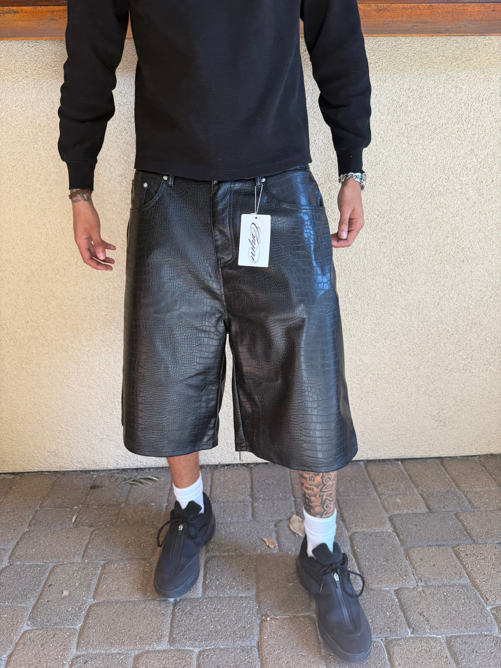 CAPRI CROC LEATHER JORTS