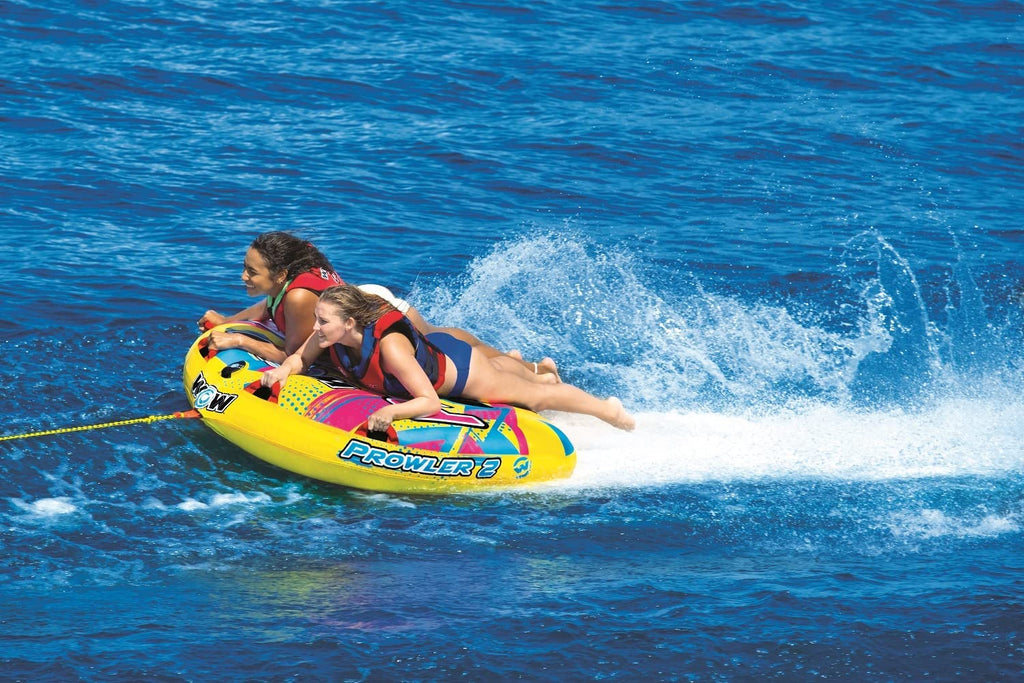 WOW Watersports Prowler Towable 2 Person 2P Starter Kit with 12V Pump and 2K Tow Rope