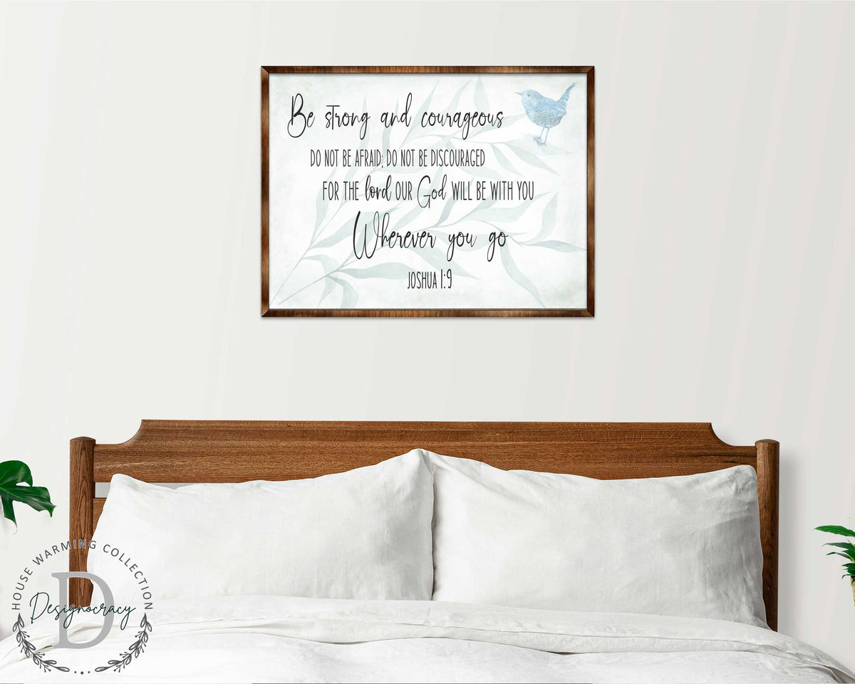 Be Strong and Courageous Wooden Wall Art – Joshua 1:9