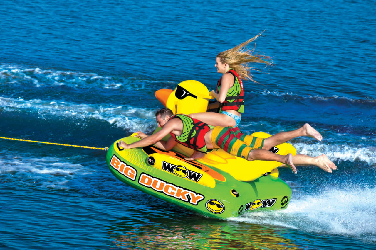 WOW Watersports Big Ducky 3 Person Towable Water Tube For Pool and Lake