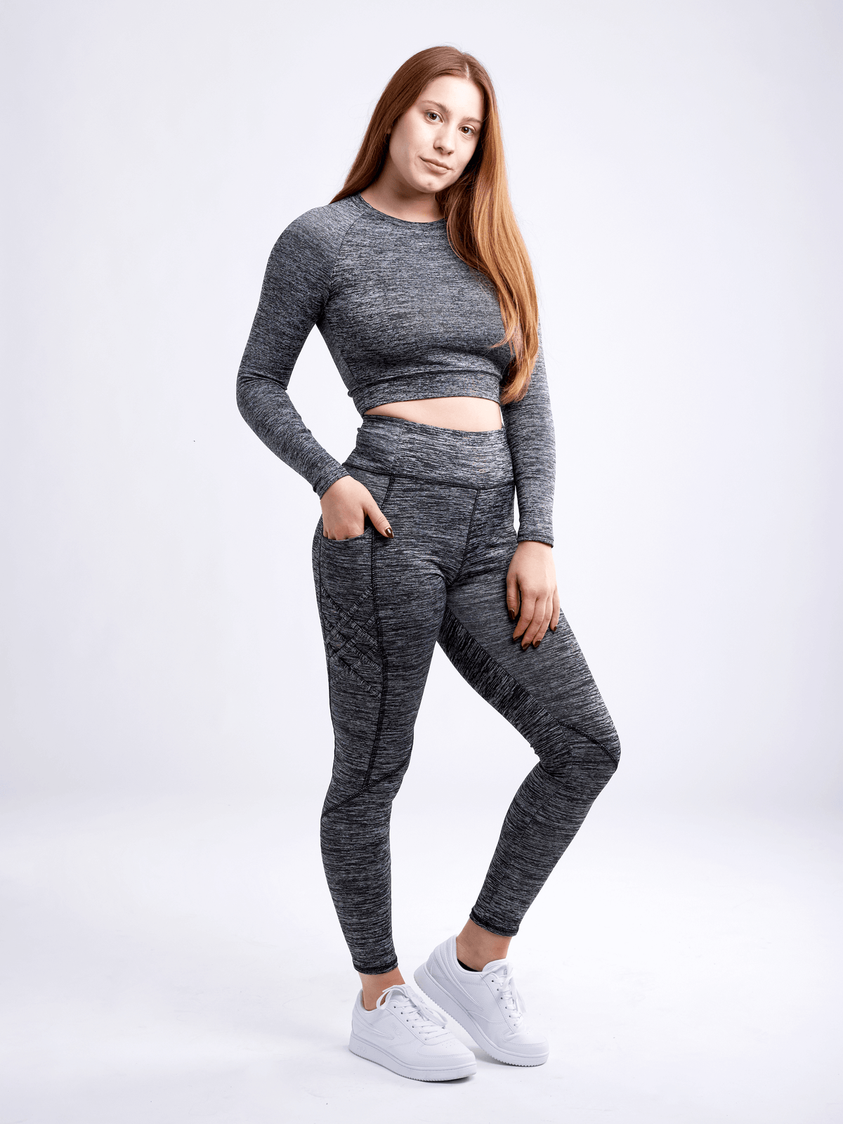 JupiterGear High-Waisted Criss-Cross Training Leggings with Hip Pockets