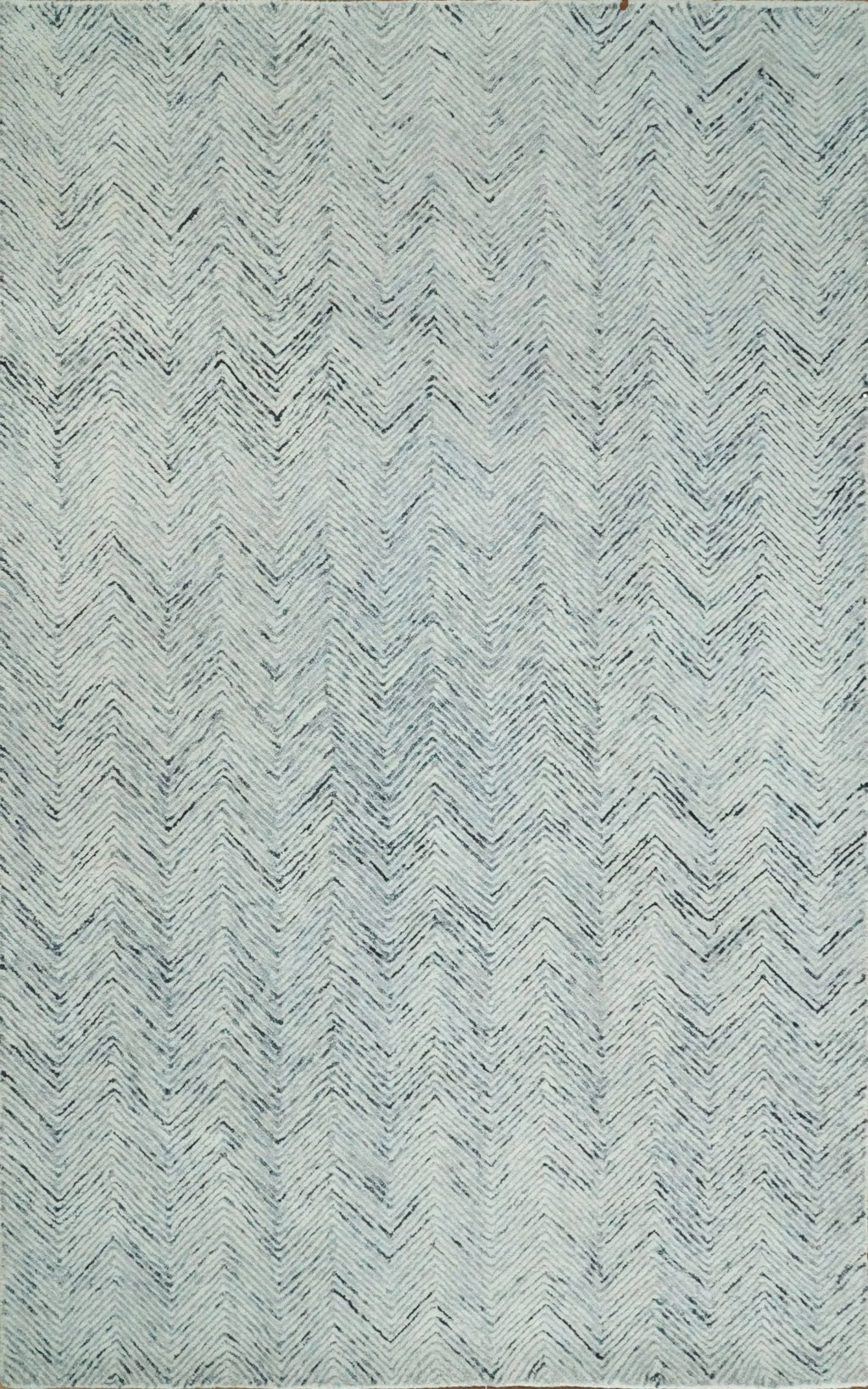 Modern Style Hand Tufted Blue and Ivory Area Rug