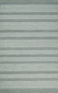 Modern Stripes Pattern Grey and Ivory Hand Tufted Wool Area Rug