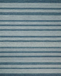 Blue Modern Stripes Pattern Hand Tufted Wool Area Rug