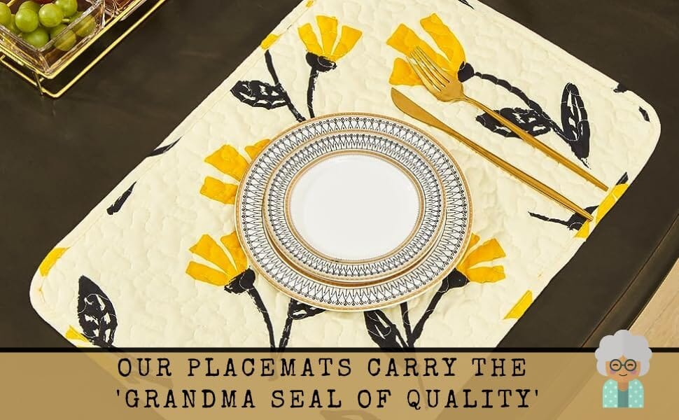 DaDa Botanical Floral Quilted Placemats – Set of 4