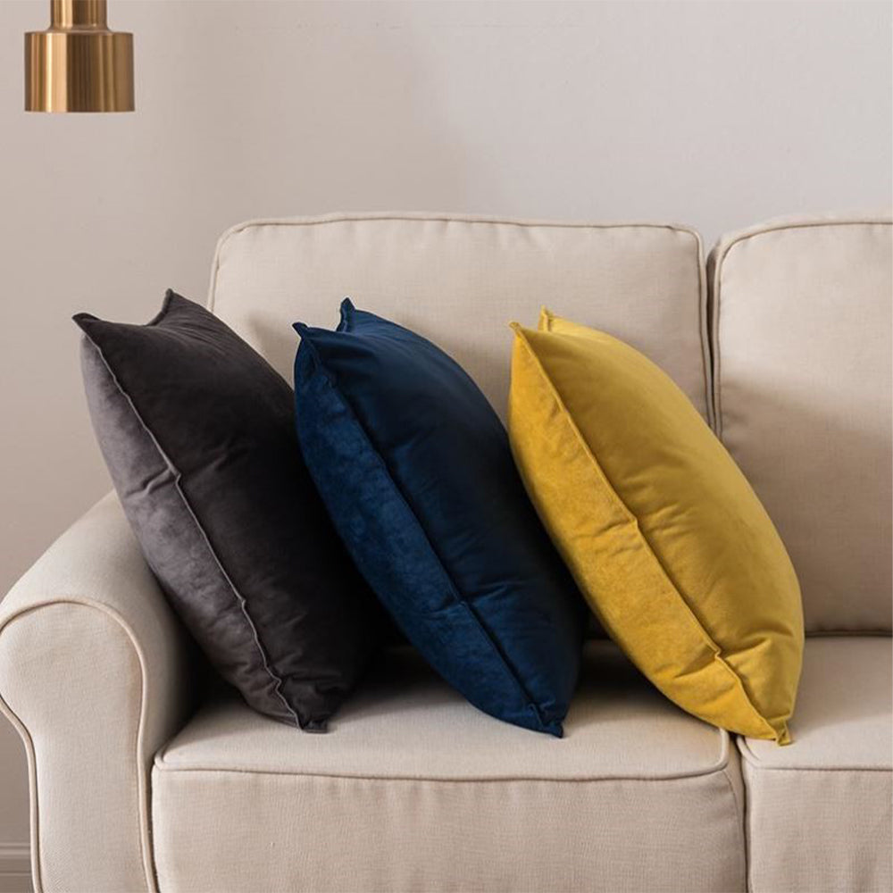 Fancy & Stacy Dark Grey Velvet Pillow Cover with Insert – 20 x 20 in