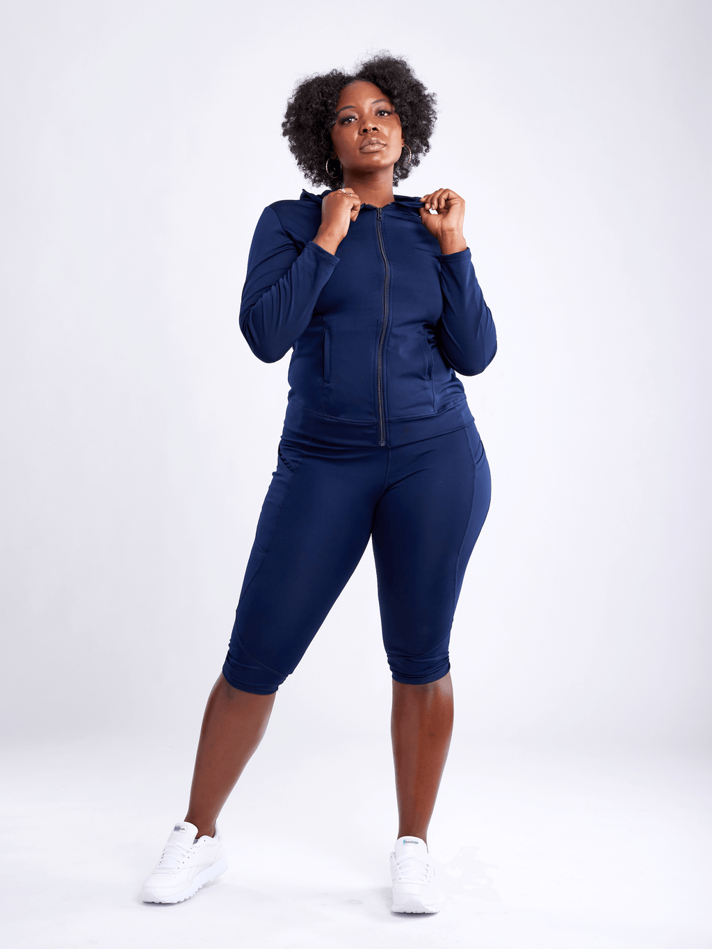 JupiterGear Mid-Rise Capri Fitness Leggings with Side Pockets