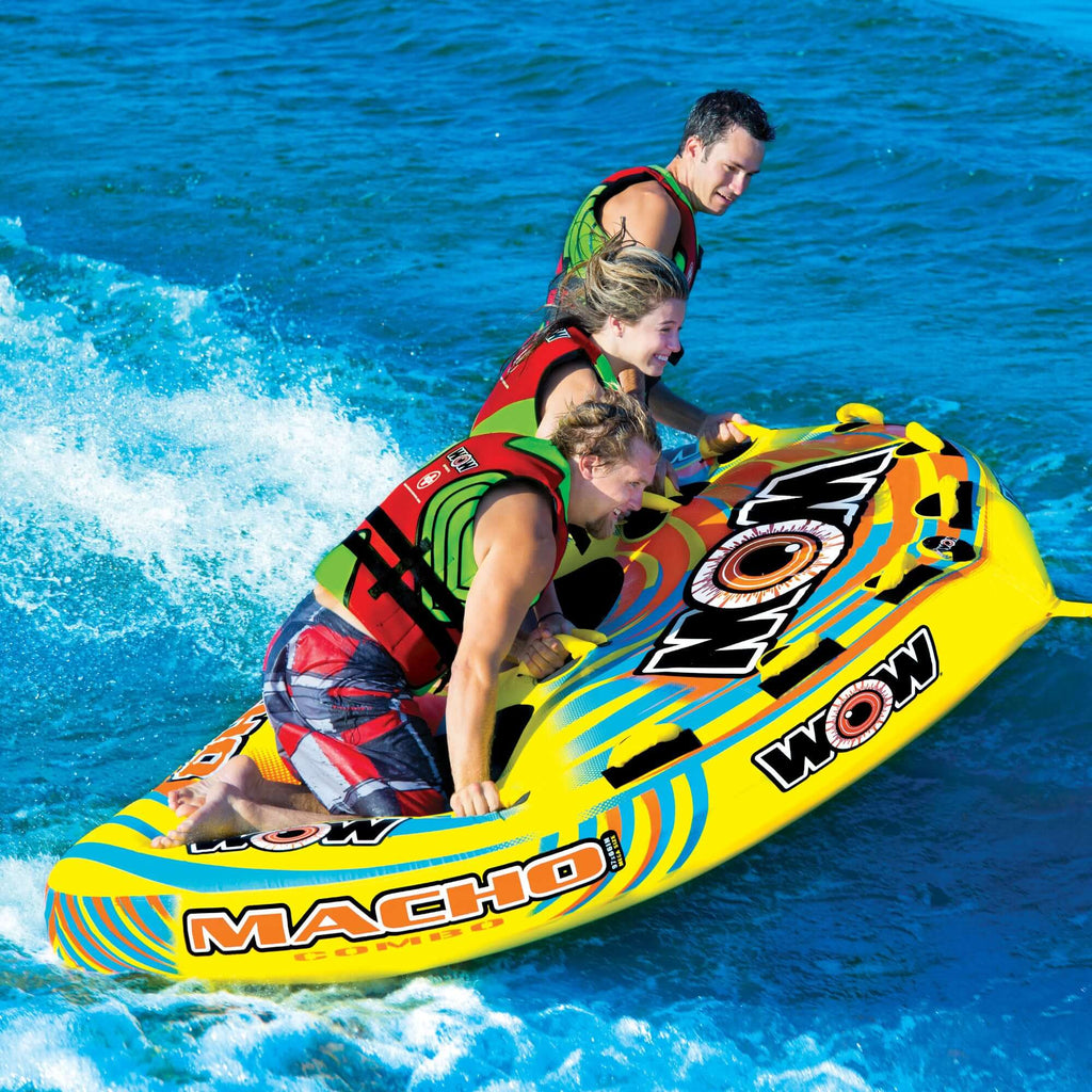 WOW Watersports Macho 1-3 Person Towable Water Tube For Pool and Lake