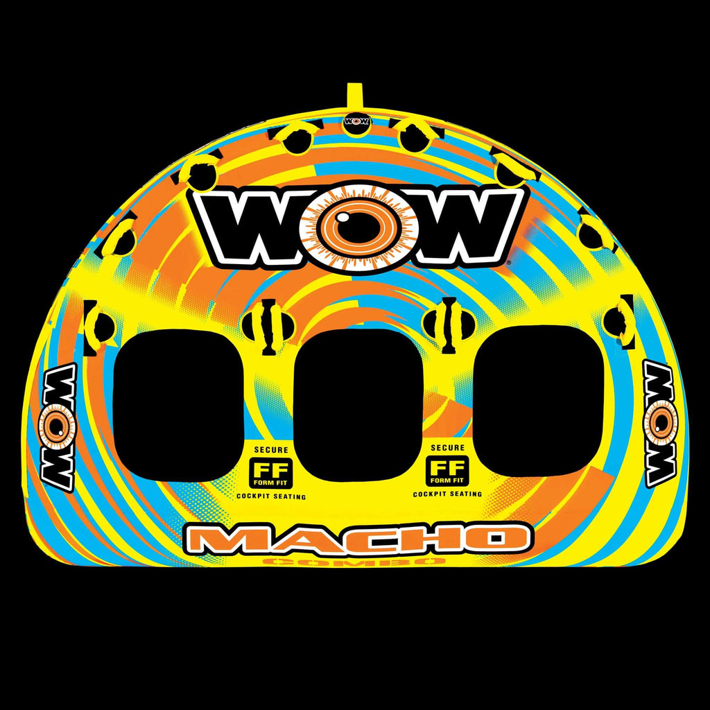 WOW Watersports Macho 1-3 Person Towable Water Tube For Pool and Lake