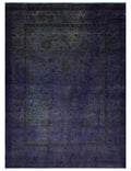 8.4x11.5 Overdyed Royal Dark Purple Hand Knotted Traditional Oushak Wool Area Rug