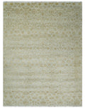 8x10 Fine Hand Knotted Beige and Gold Traditional Vintage Persian Style Antique Silk Rug