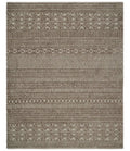8x10 Hand Tufted Ivory and Bronze Stripes Pattern Rug Multi Size Living Room and Bedroom Rug | TRD6530810S