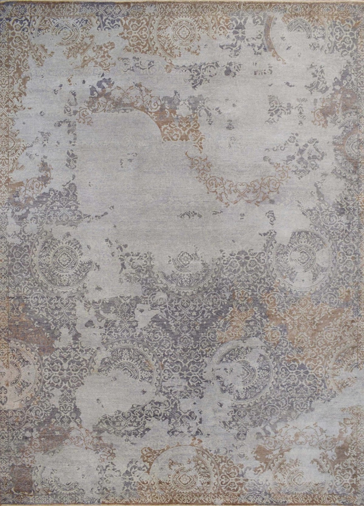 Brown Traditional Style Hand Knotted Wool 8x10 Area Rug