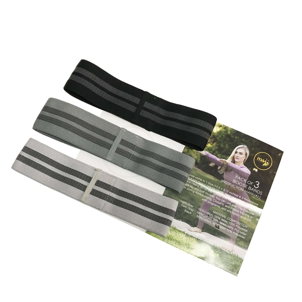 Pack of Three Booty Bands - One Size 3 Weights