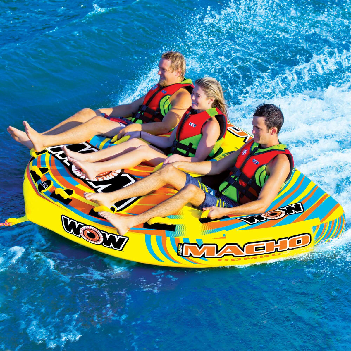 WOW Watersports Macho 1-3 Person Towable Water Tube For Pool and Lake