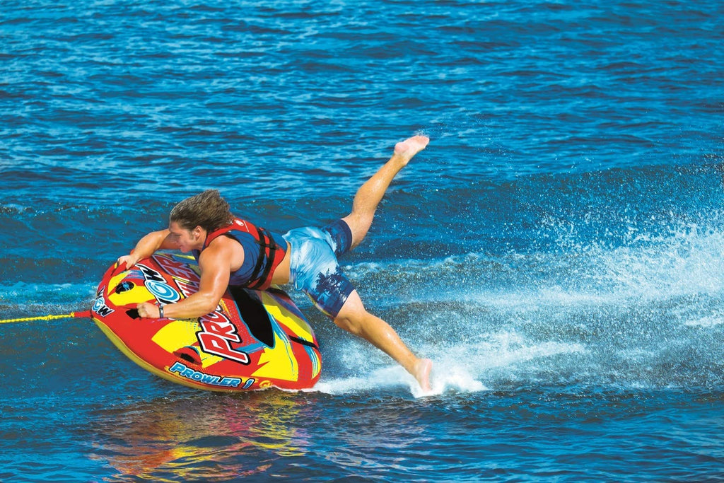 WOW Watersports Prowler Towable 1 Person 1P Starter Kit with 12V Pump and 1K Tow Rope