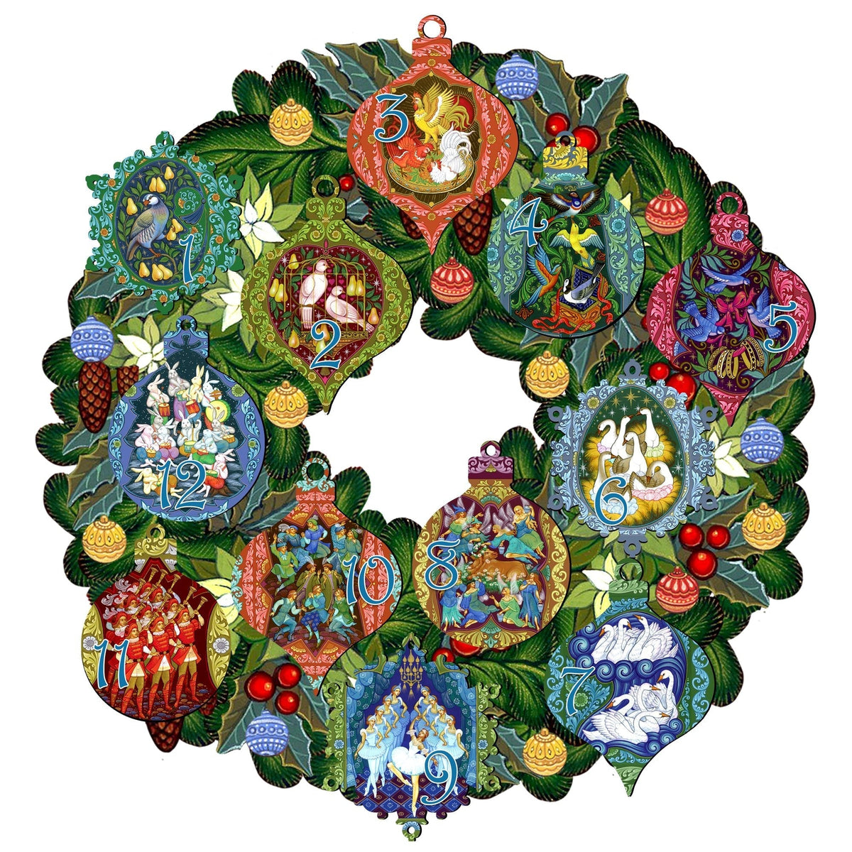 12 Days of Christmas Door Wreath – G. DeBrekht