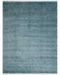 9x12 Fine Hand Knotted Blue and Brown Traditional Persian Wool and Silk Area Rug